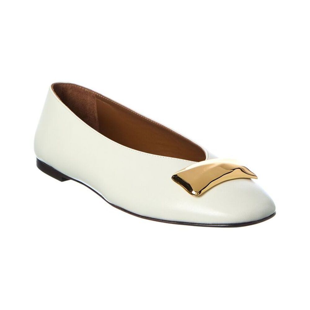 Giuseppe Zanotti Amanda Leather Flat, White